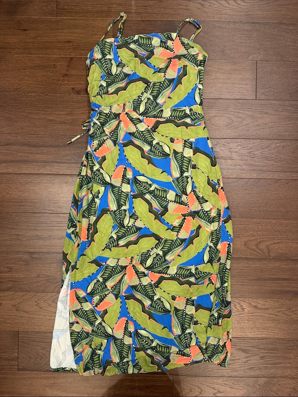 Garage Green and Blue Tropical Leaf Dress Size G (Large) - C11-292